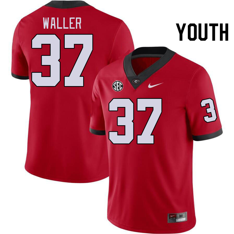 Youth #37 Henry Waller Georgia Bulldogs College Football Jerseys Stitched-Red